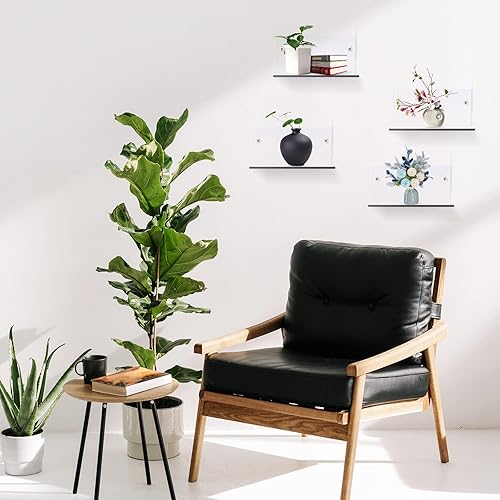Miniatura 7 de 5 estantes flotantes pequeños para pared de acrílico de 4 pulgadas, mini estante de pared de acrílico, estantes colgantes transparentes, decoración