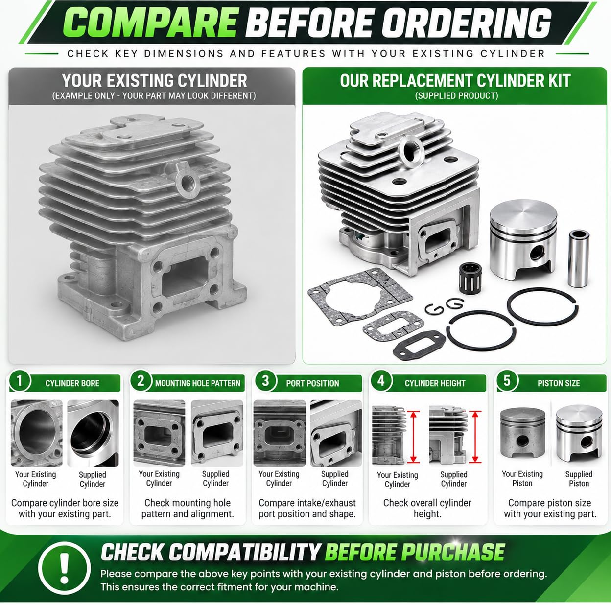 SHoRI 52CC Brush Cutter Cylinder Kit -7 SHoRI 52CC Brush Cutter Cylinder Kit -7