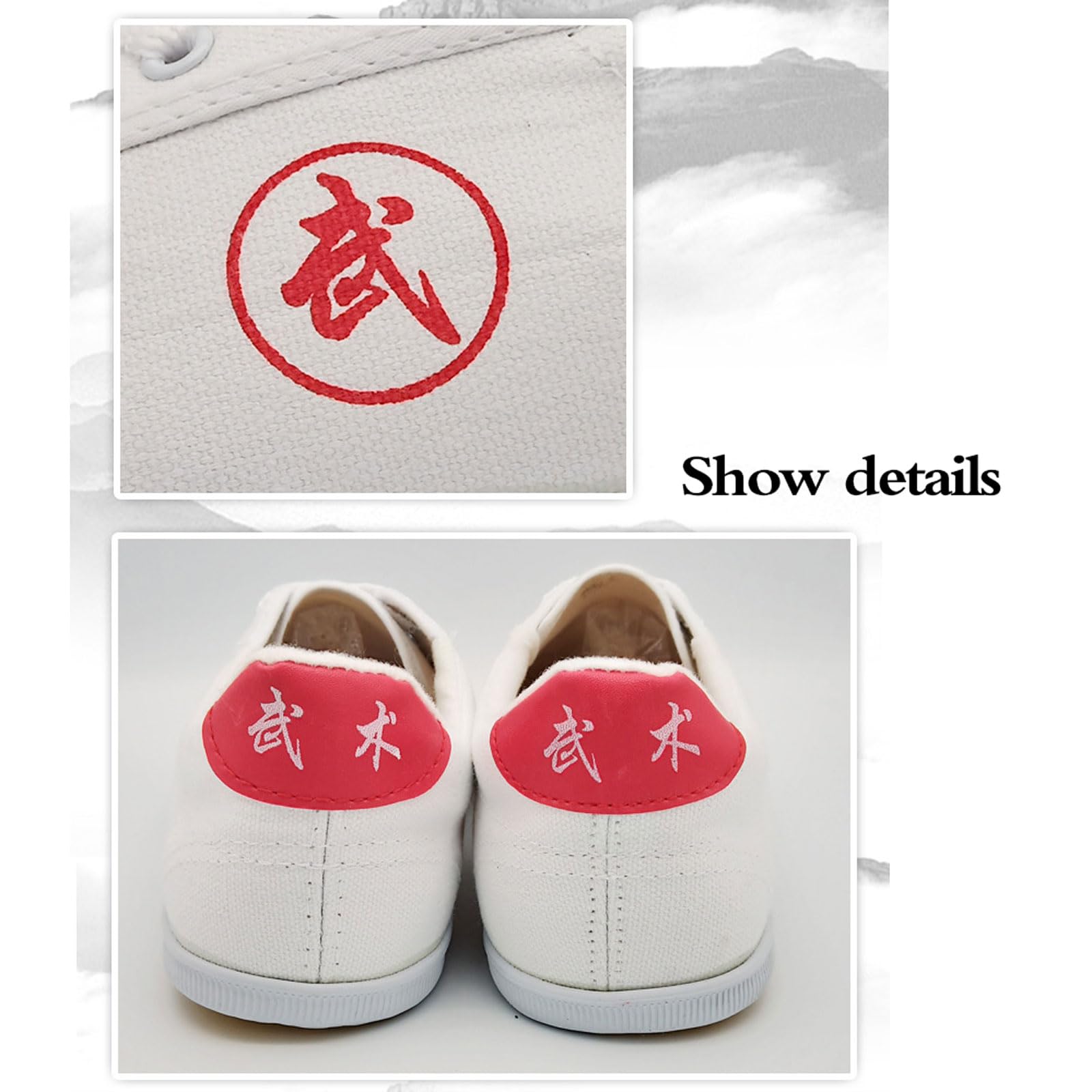 Scarpe Tai Chi E Arti Marziali - Uomo, Donna, Bambini, Traspiranti, Leggere, Suola Antiscivolo, Bianche/Nere/Rosse - Foto 3