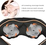 TRIDUCNA Neck Back Massager with Heat, Shiatsu Electric Deep Tissue with 3D Kneading Massage, 3 Intensity Levels, Muscle Pain Relief for Back,Neck,Shoulder,Legs, Gifts for Her/Him/Friend/Mom/Dad
