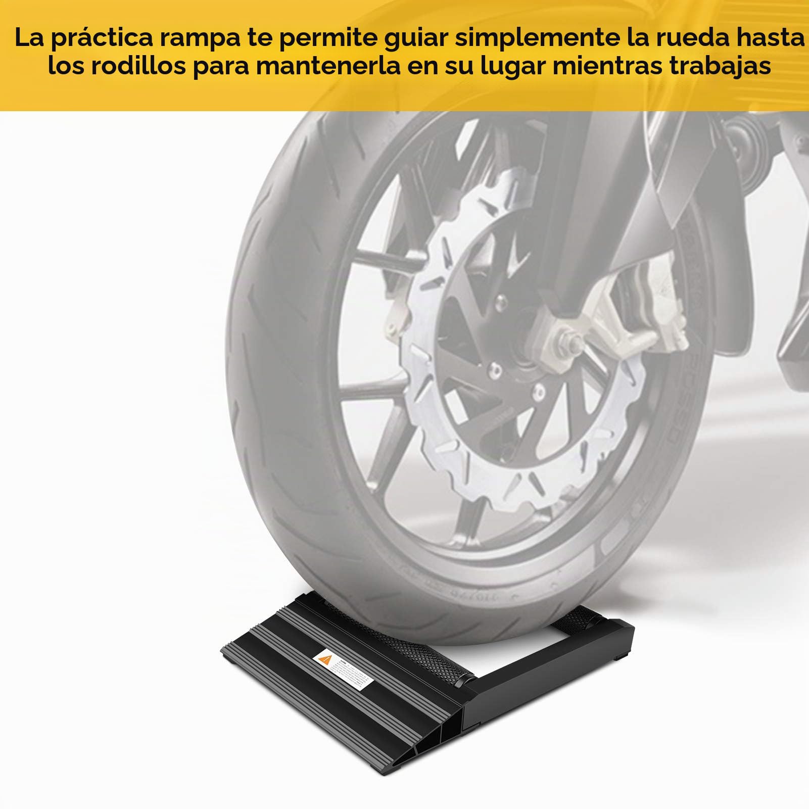 Soporte de Limpieza para Moto de Aluminio con Rampa, 500 lbs | Rodillo giratorio para taller, lubricación de cadena, construcción de metal resistente, soporte plegable portátil, mante