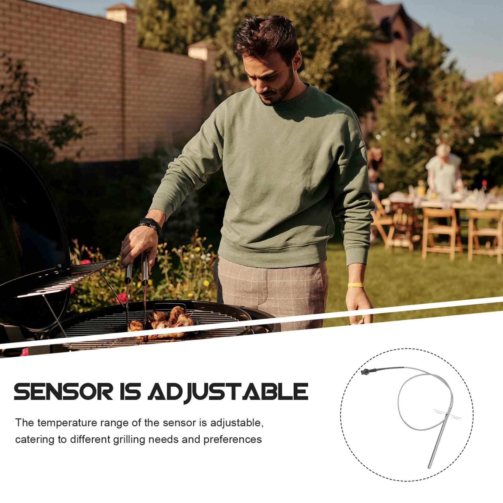 Mikikit 5 Set Temperatura per Termometro per Bbq Smoker Compatibile con Diversi Facile Installazione e Materiali Resistenti Temperature