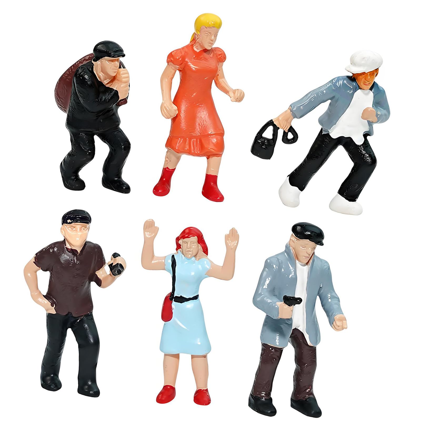 Ljmyy Small Scale Robbery Gunman Miniature Model Figures For Dioramas Project And Train Layout Landscape Scene Decors