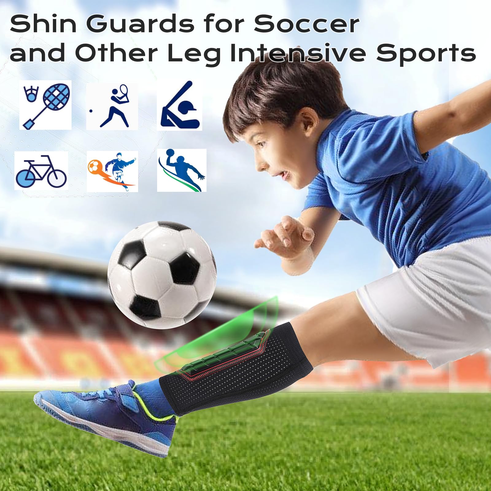 Espinilleras de fútbol de alto impacto para niños y adultos, espinilleras para hombres, mujeres, niños y niñas