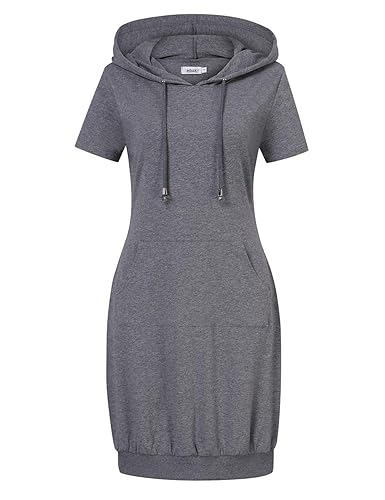 Women's Pullover Hooded Kangaroo Pocket Sweatshirt Casual Hoodie Dress