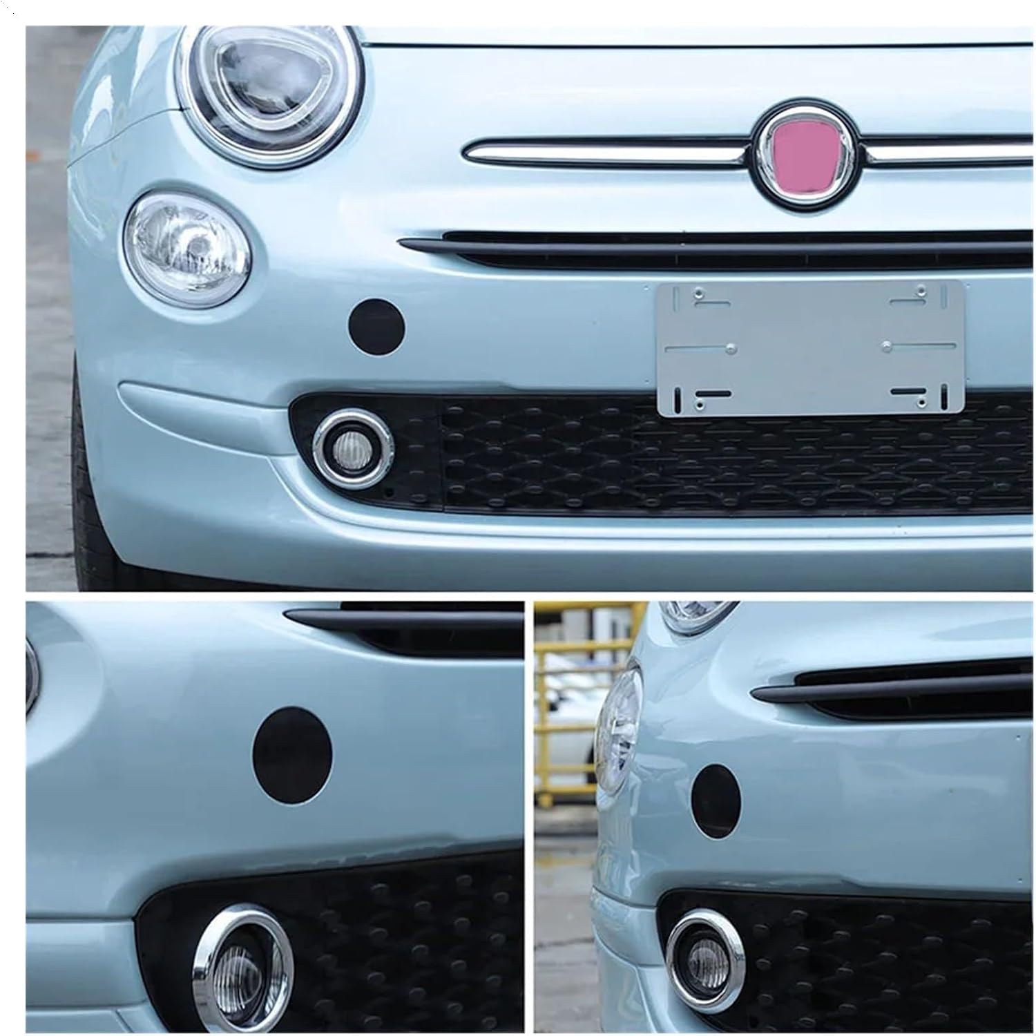 Car Front Rear Tow Hook Cover Tail Trailer Cap Trim Compatible for Fiat 500 2016-2024 ABS Black Car Accessories(Rear)