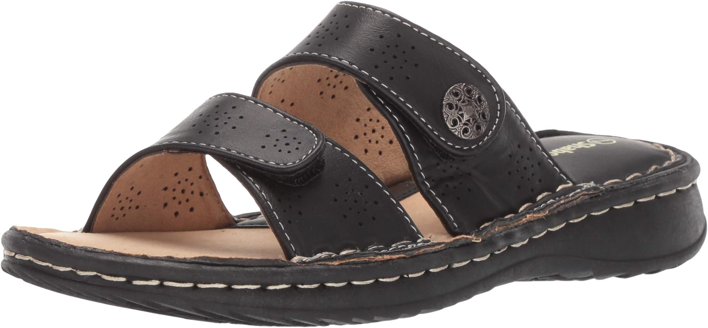 Ad TecSandals for Women, Comfortable Open Toe Flip Flops, Easy to Slip on Design, Leather with Rubber Sole, All Purpose & Any Occasion Footwear
