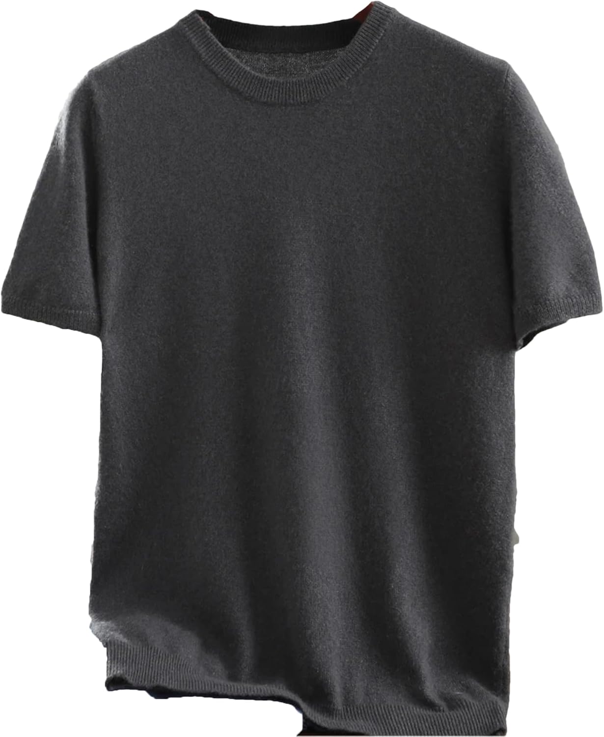 Men's Wool Sweater O-Neck Pullover Short Sleeve Shirt Knitted Soft Warm Casual Top