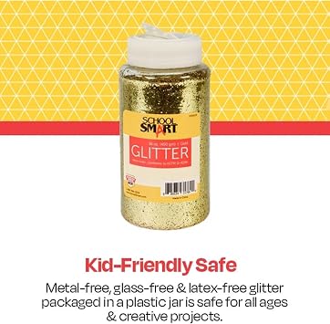School Smart Craft Glitter, 1 Pound Jar, Gold