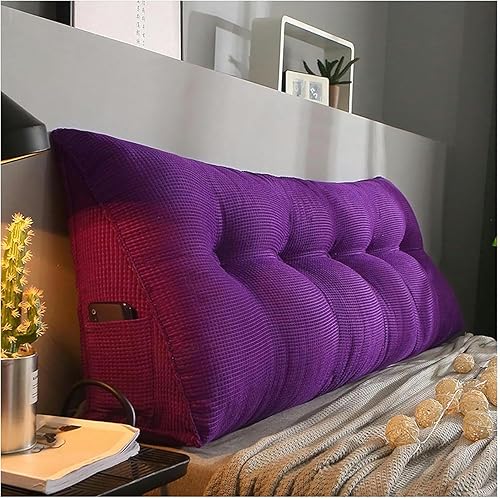 Vista 9 de Triangular Headboard Pillow Bed Wedge Pillow Large Reading Pillow Comfortable Lumbar Bed Pillow Reading Backrest Cushion with Removable Washable