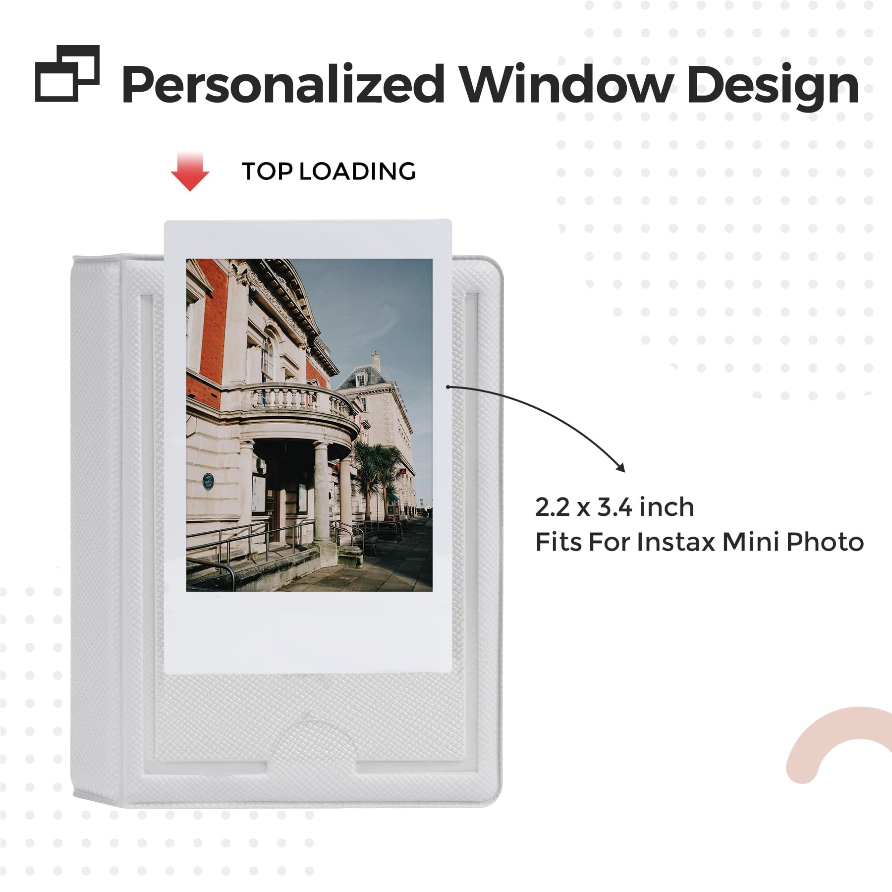 Instax Mini Álbum de fotos de plástico personalizable, 28 bolsillos Polaroid para fotos de 2 x 3, álbum Polaroid para cámara instantánea Fujifilm Instax Mini (gris)