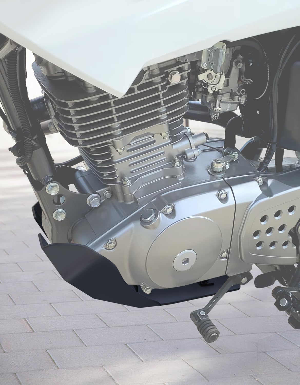 Skid Plate Compatible with DR200 1996-2024 | Fit for DR 200 4mm Thick Skid Plate Motorcycle Lower Engine Guard Bottom Cover Protector