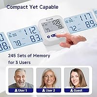 Vista 5 de Ovutek Blood Pressure Monitors for Home Use, Automatic Digital Blood Pressure Cuff with Large Cuff for Upper Arm, 2 Users x 120 Sets Memory, Manual