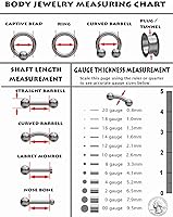 Vista 5 de Labret de titanio sin rosca de grado implante, tachuelas de espalda plana, bisel de circonita cúbica para cartílago, Monroe, nariz y más