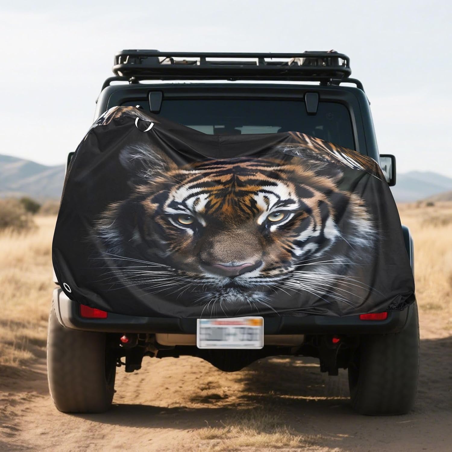 ALAZA Tiger Portrait Animal Bike Cover Waterproof Outdoor Ebike Bicycle Covers Tarp Protection for 1/2 Bikes, Sun UV Dust Wind Proof