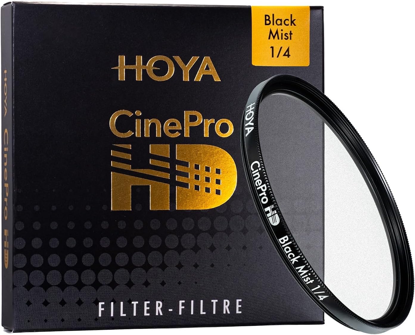 HOYA CinePro HD 77mm 1/4 Black Mist Camera Filter, 3D Matrix Cinematic Diffusion Optical Glass for Photography and Video, Soft Glowing Highlights, Reduced Wrinkles, Film-Style Look