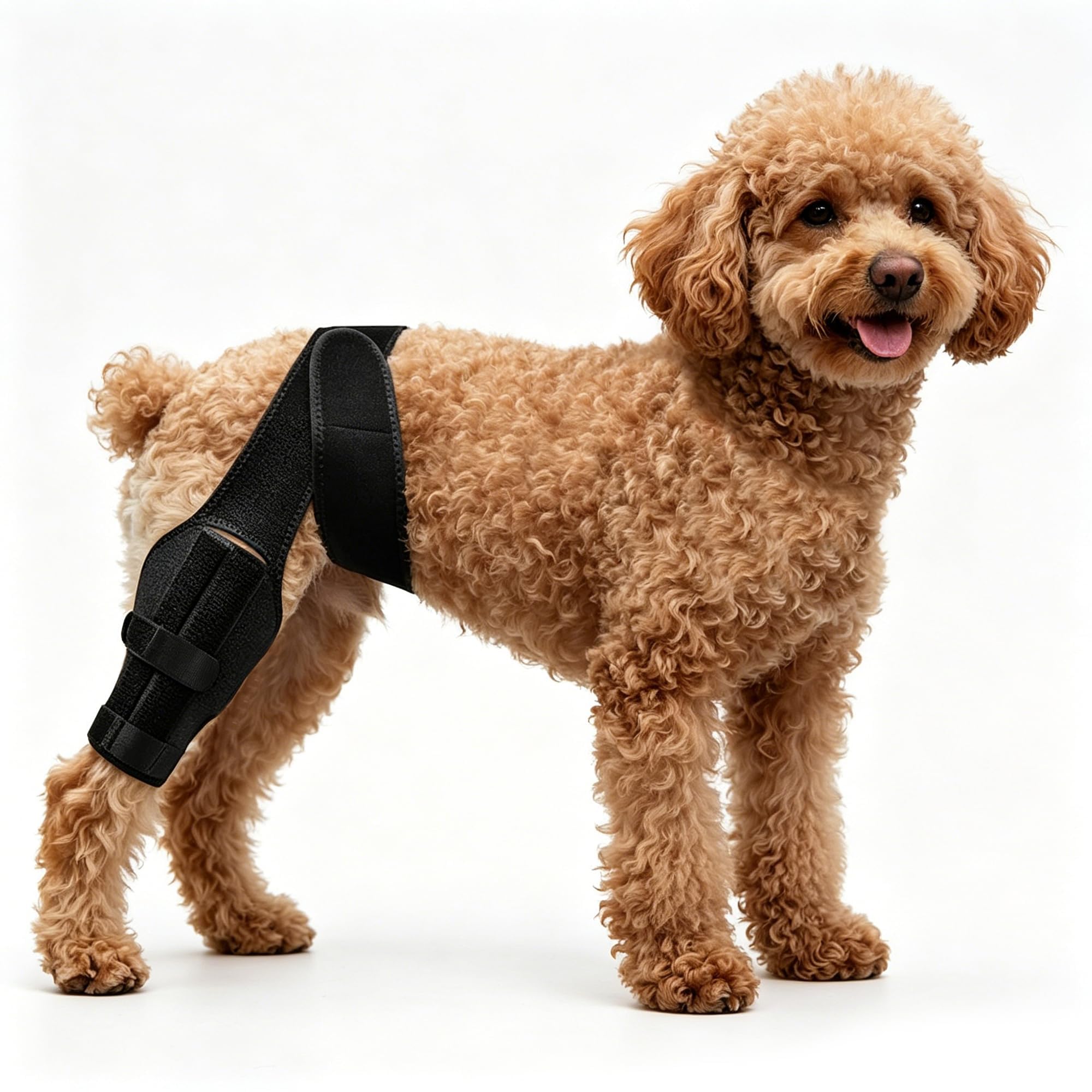 Gxdamxz Small Dog Knee Brace for Cruciate Ligament, Adjustable Front Leg Support Protective Wound Protector Bandage for ACL/CCL Injury Recovery