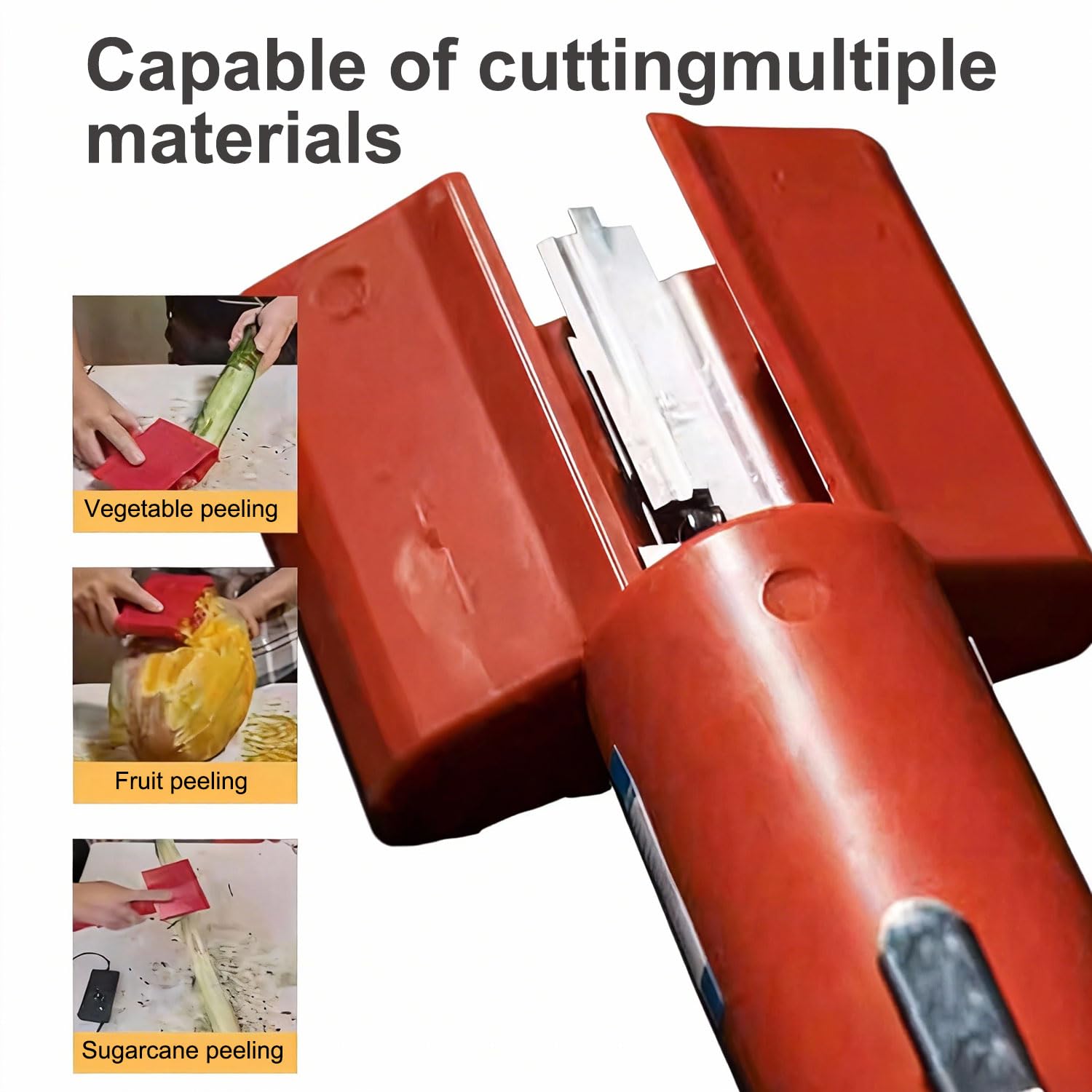 Generico Automatic Sugarcane Scraping Machine, 120W Electric Sugar Cane Peeler with Pure Copper Motor, High-Efficiency Fast Peeling for Coconut Pumpkin Winter Melon Taro Pineapple