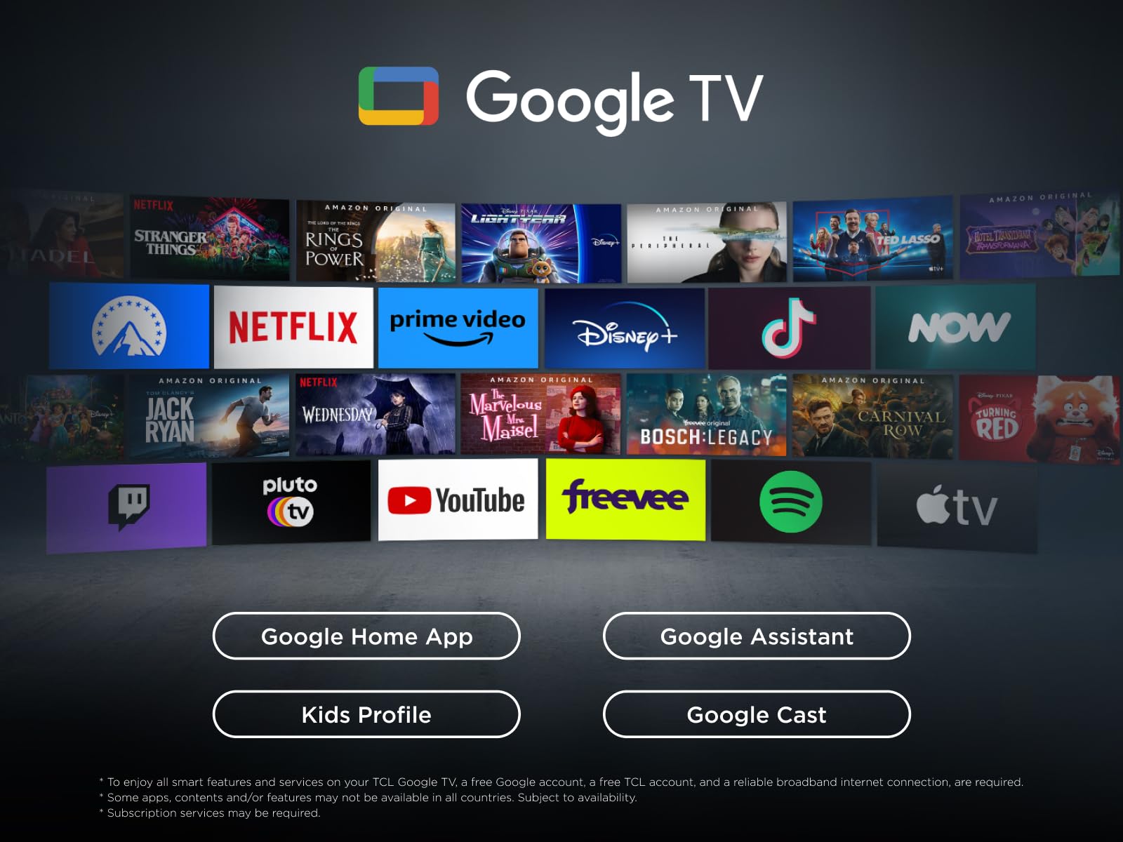 TCL 65P7K 65”QLED 4K HDR TV, Google TV, Smart TV(Dolby Vision & Atmos, Game Master, Motion clarity)