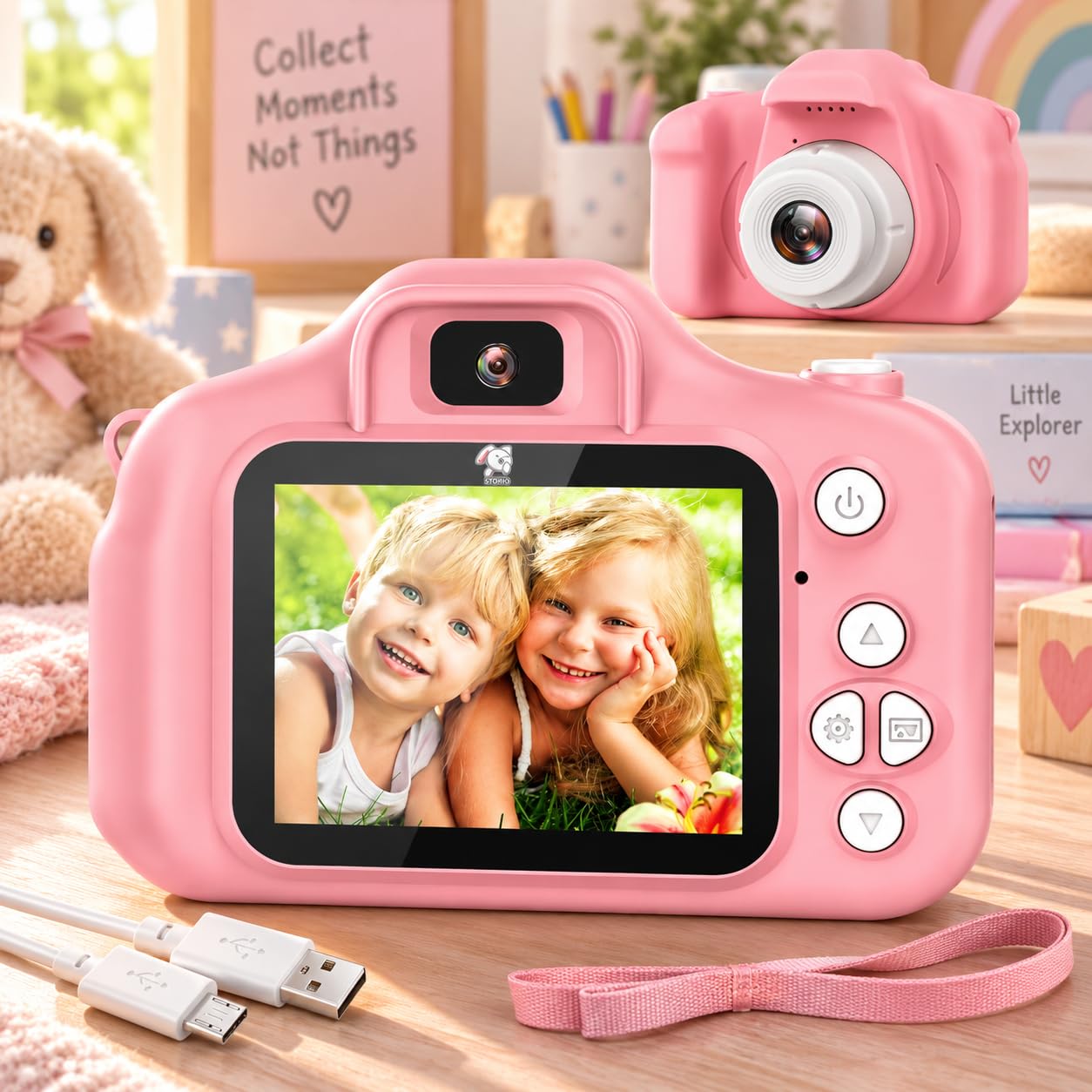 Storio Rechargeable Kids Camera Toy 3.0MP - Blue | 1080P Video Camera with 2-Inch Screen Supports 32GB with Games,Filters,Time-Lapse Educational Birthday Gift for Boys & Girls Age 3–12 — Amazon image 9