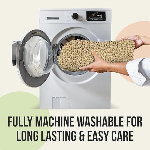 Miniatura 109 de Tapetes de baño de felpilla, tapetes de baño absorbentes de felpa, de secado rápido, suaves y lavables a máquina, alfombras antideslizantes