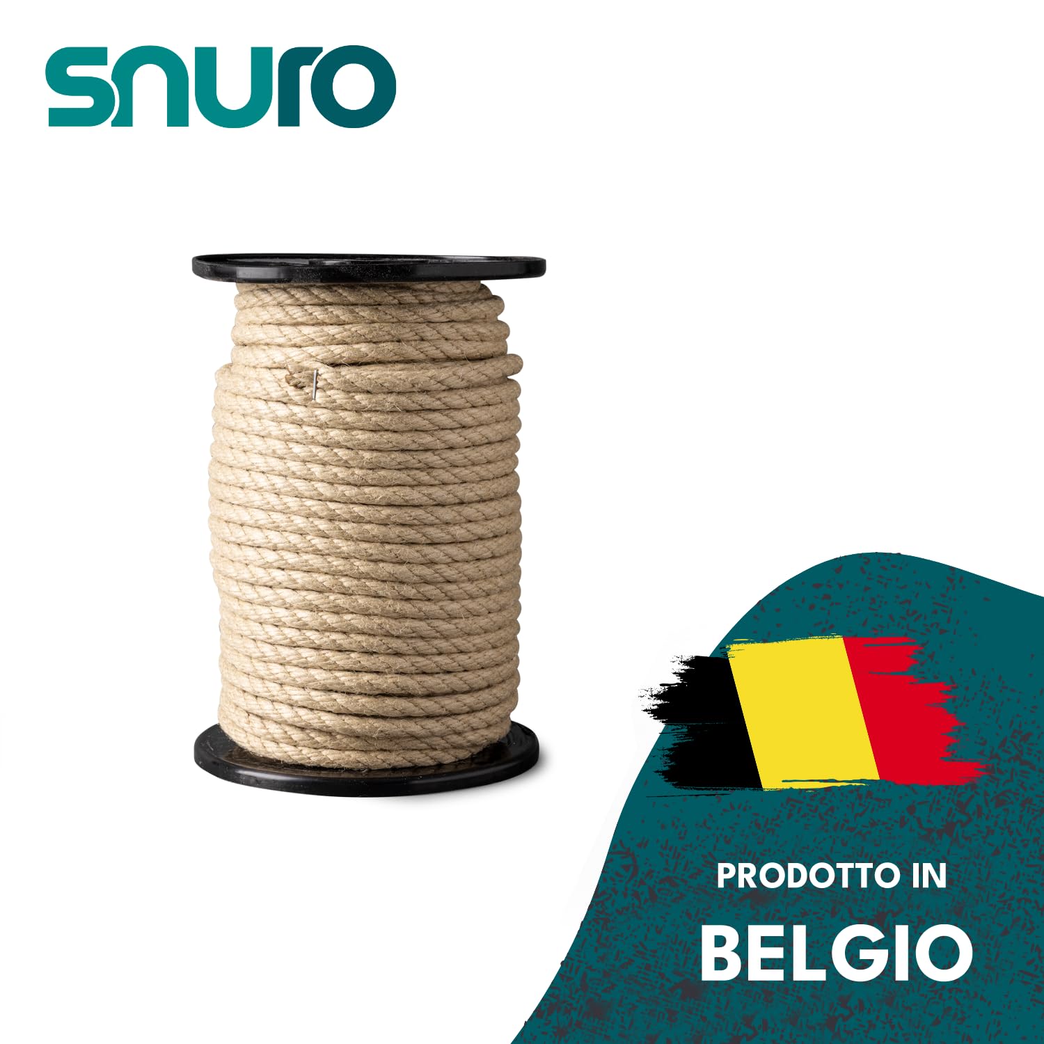 Corda sintetica (8 mm, 50 m) - Corda intrecciata con vista naturale - Corda versatile per il tempo libero, lo sport e la decorazione, forza di rottura 480 kg