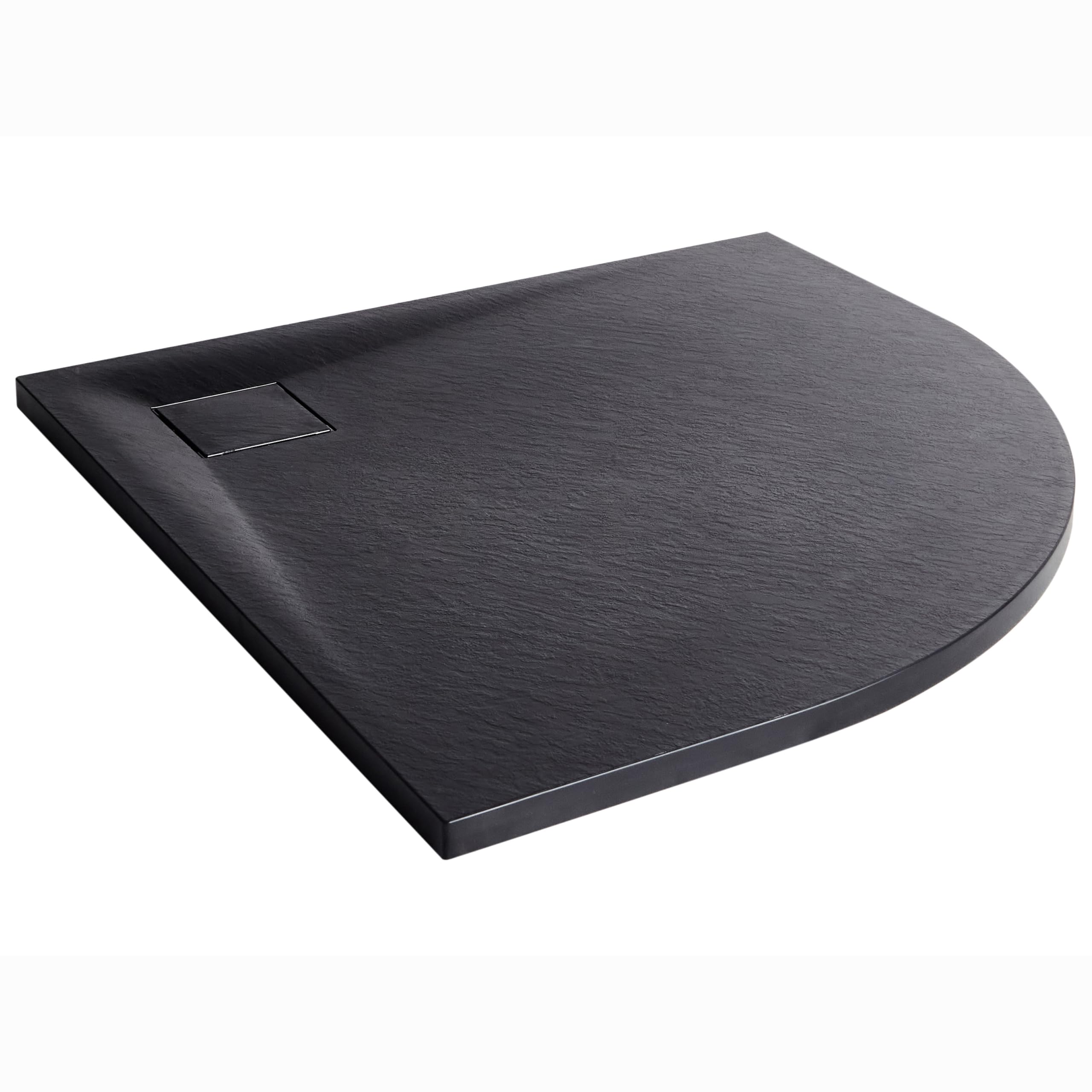 Brodzik prysznicowy z syfonem z materiały SMC czarny efekt naturalnego kamienia 90 x 90 x 3 cm Paron