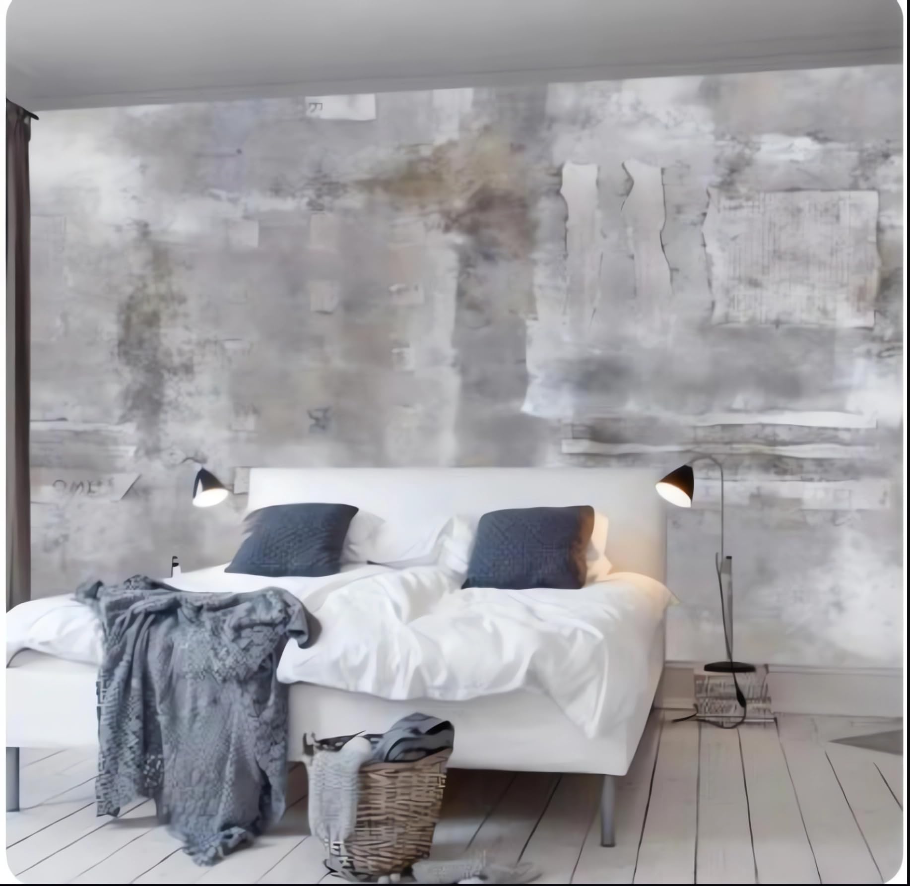 Papier peint photo mural ciment 3D crée une ambiance loft dans votre salon