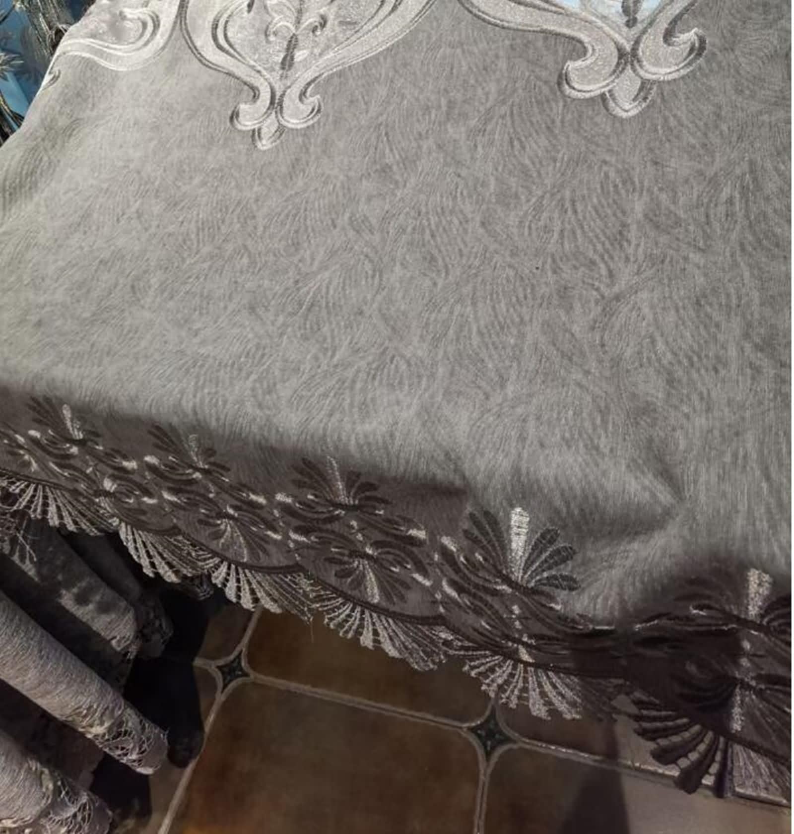 2 Pezzi Tenda Coprente Oscurante,2 x 137W x 183H CM,Tende Soggiorno Oscuranti Moderne Grigio Motivo Ricamato Tende con Occhiello