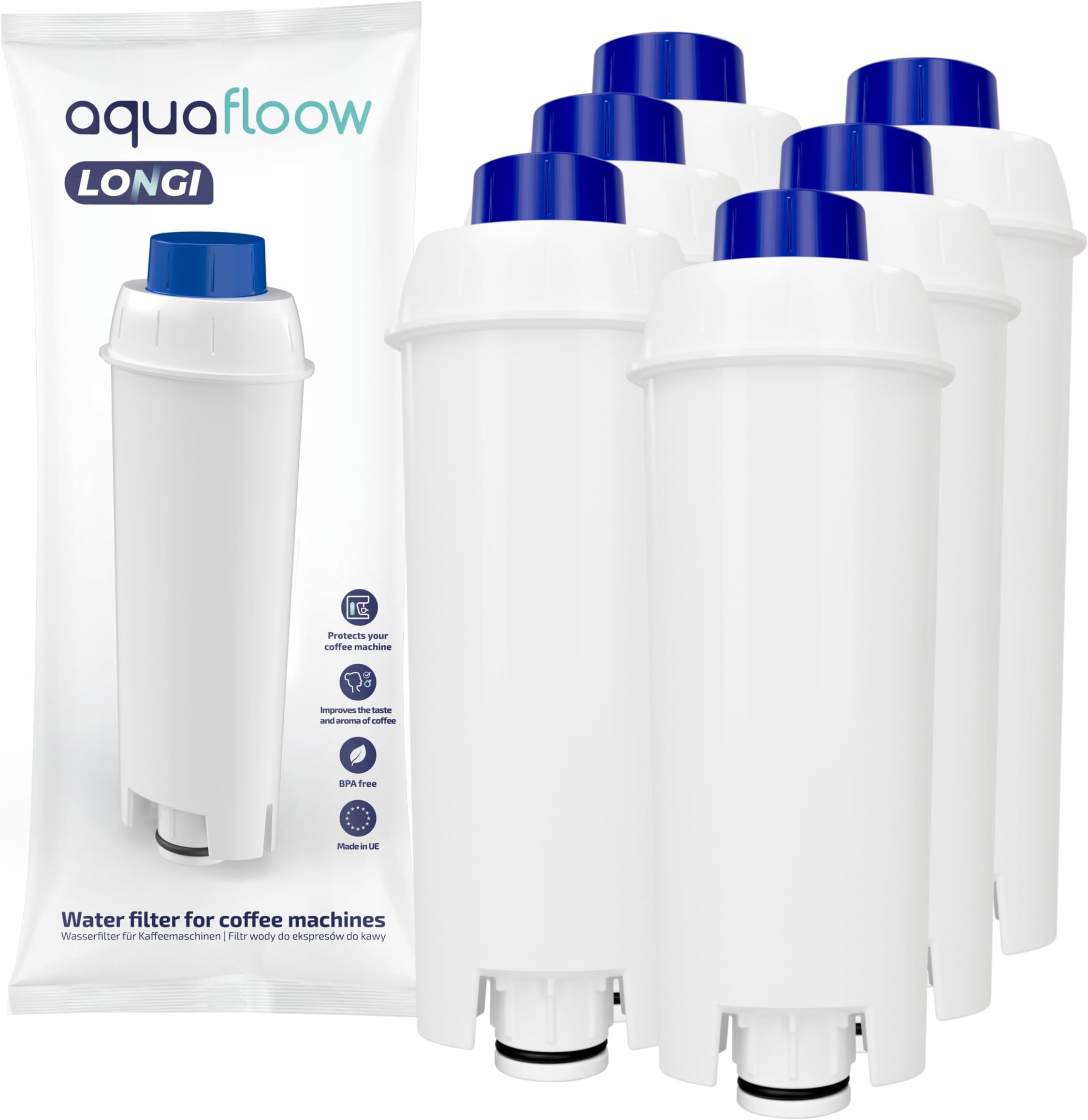 Water Filter for Delonghi Kaffeemaschine, Aribra Wasserfilter Ersatz für DeLonghi DLSC002, TÜV
