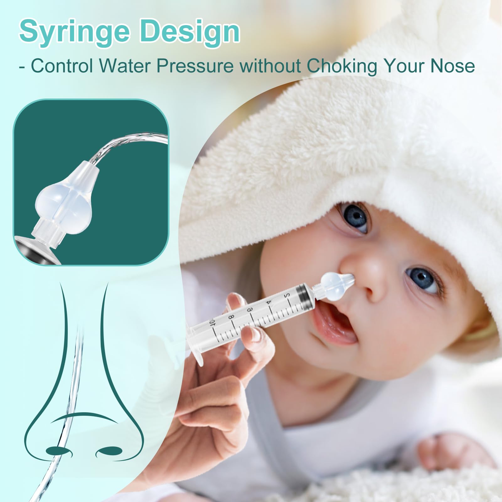Blendura 4 pack Baby Nasal Syringe 10ml, Baby Safety Comfort Nasal Irrigator, Portable Reusable Nasal Aspirator, Nasal Irrigator