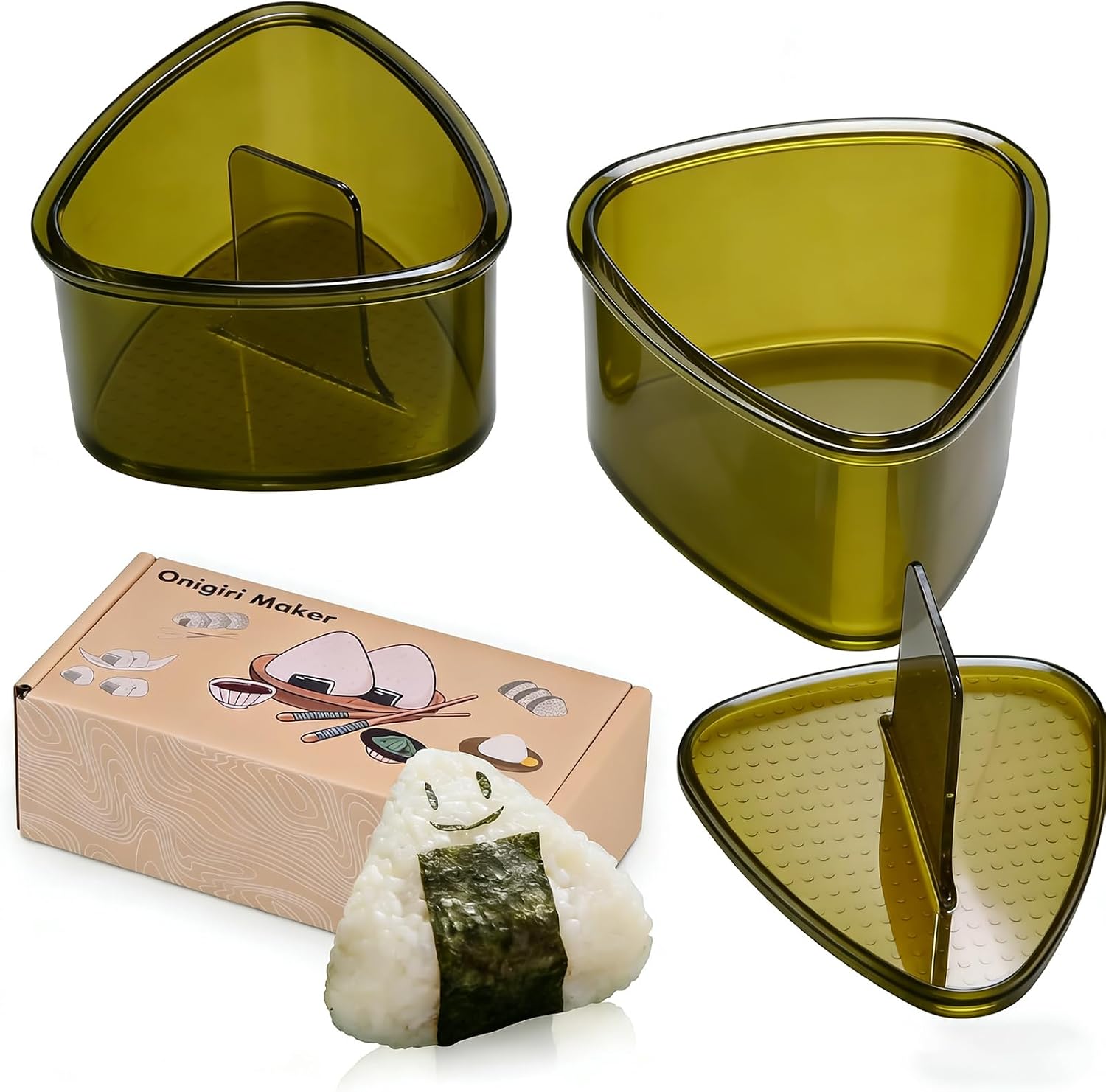 2PCS Onigiri Rice Ball Mold, (Clear Green)