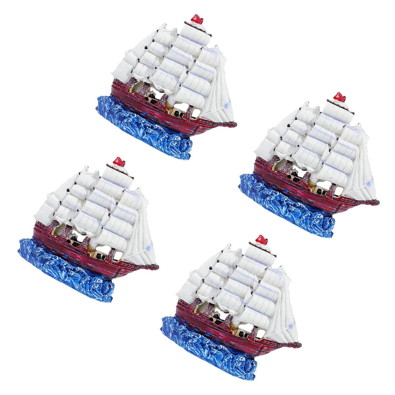 Hsioluted Fishtank Artificial Plant Landscape Fish Tanks Decorations for Aquariums Terrarium Shrimp Sail Boats Ornaments Habitat Resin Aquarium Ship Decors