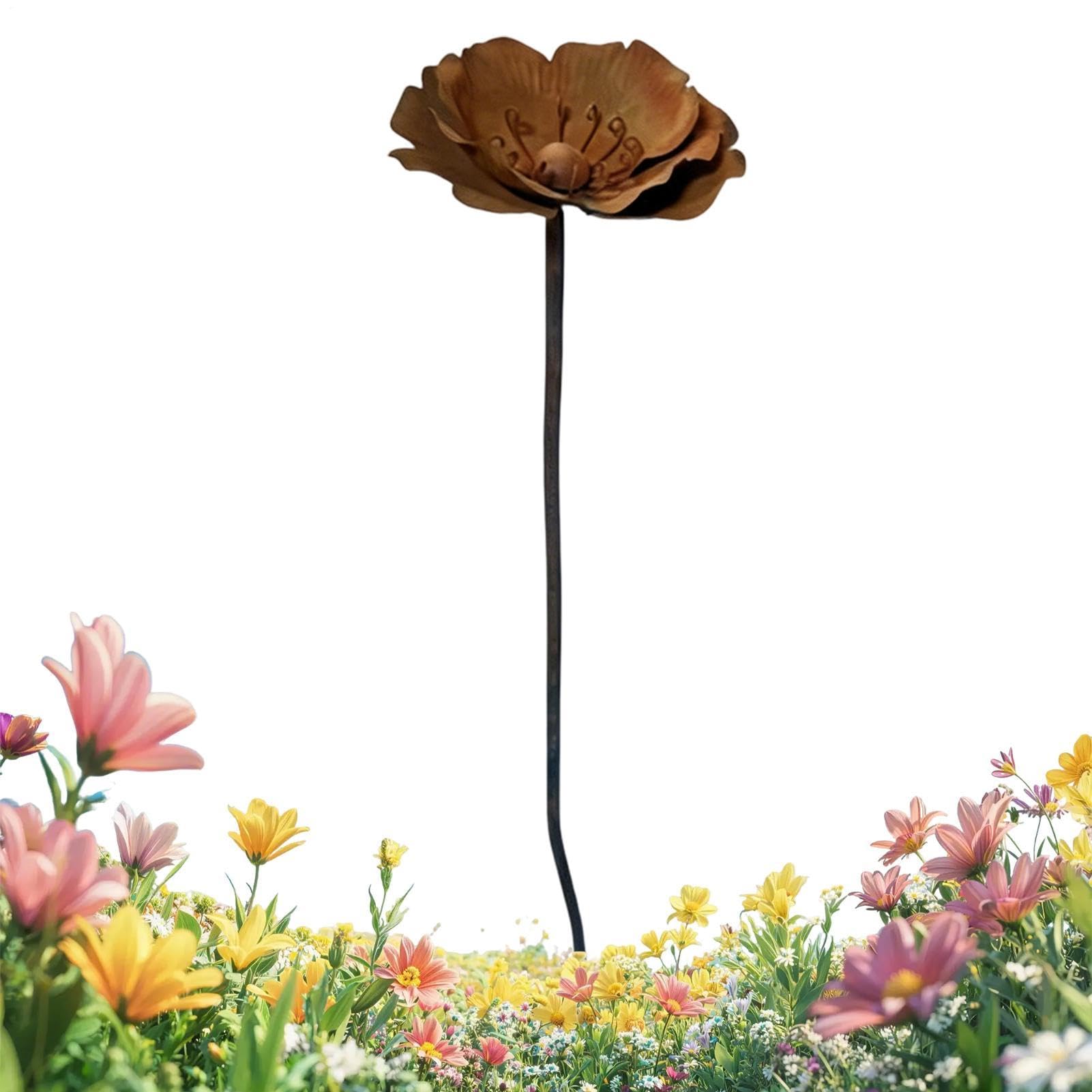Fleurs métalliques extérieures de jardin vintage pour décoration de parterre et de pelouse