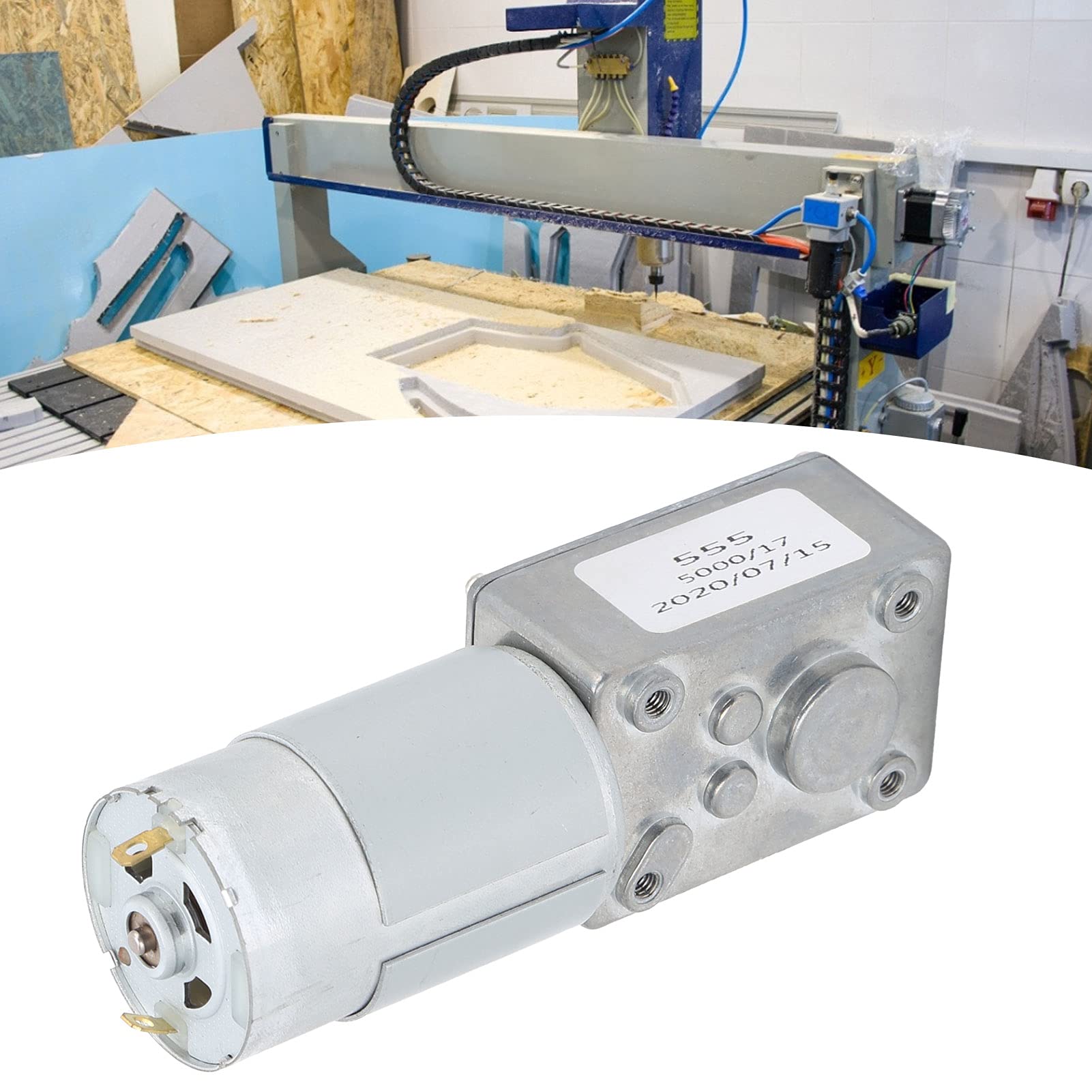 12-V-DC-Getriebemotor, Getriebemotor mit Drehmoment, reversibel und geschwindigkeitsverstellbar, Mini-Untersetzungsmotor für DIY-Roboter, Drehtisch, Türverriegelung, (200 U/min)