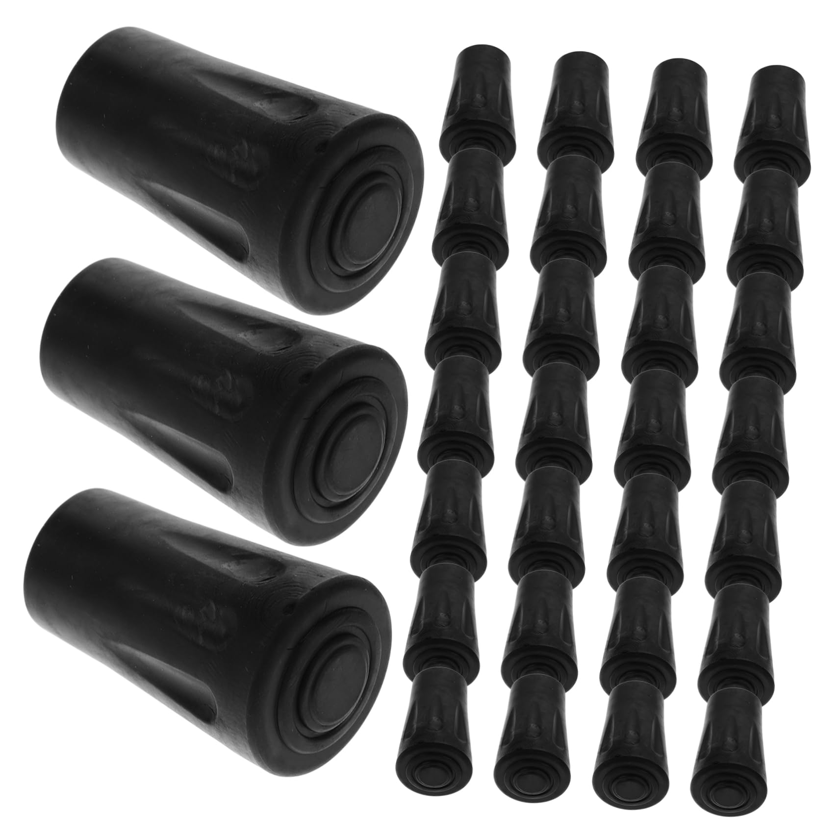 ibasenice 50piezas Funda De Goma Antideslizante para Bastones De Trekking Puntas De Repuesto Protectores De Goma para Bastones De Senderismo Interiores y Exteriores