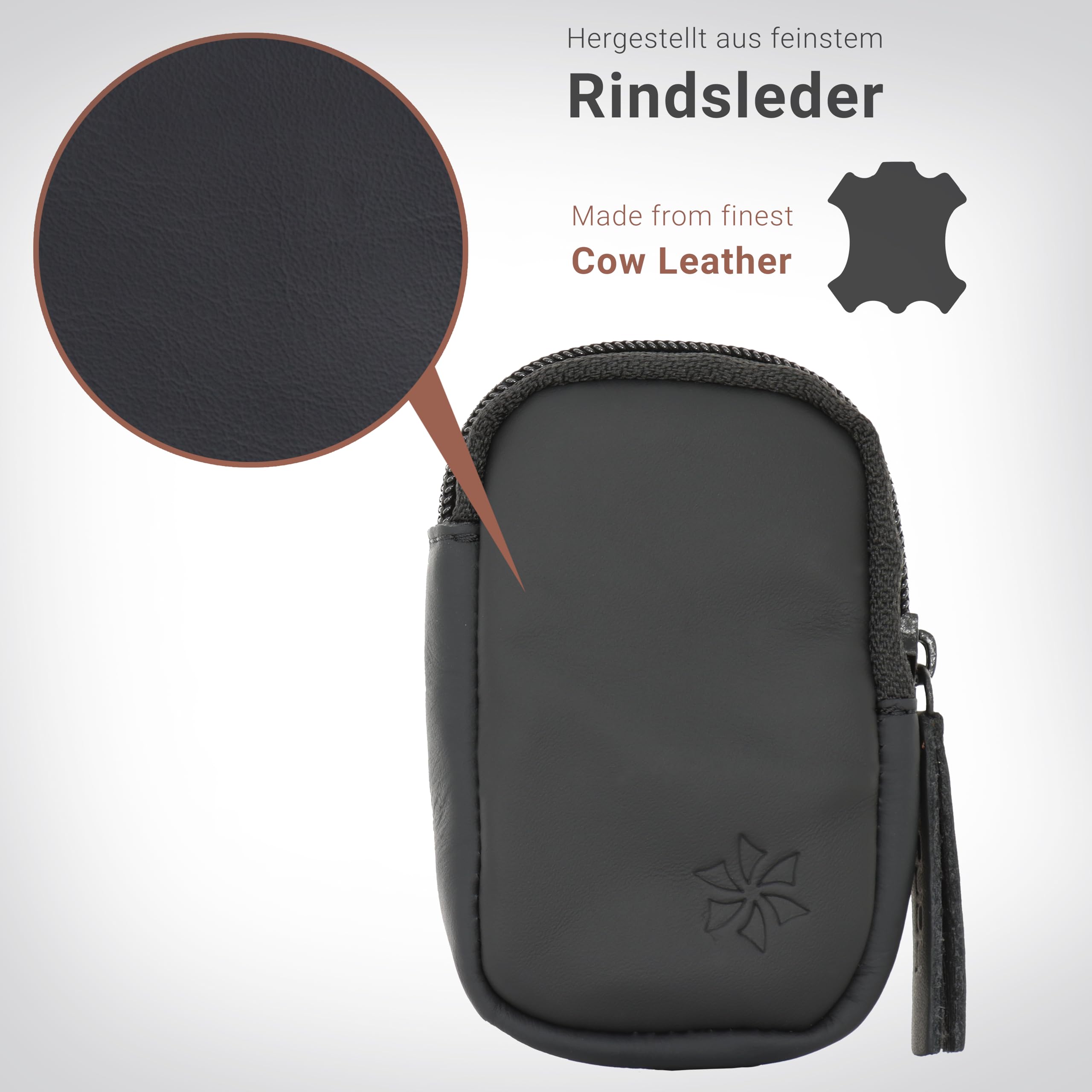 honju Bike Leder Tasche für Garmin EDGE 830/530 (inkl. Solar-Versionen) E-Bike/Pedelec (Displayschutz, Schutz vor Kratzer & Schmutz)