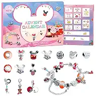 Advent Calendar 2026, Christmas DIY Cartoon Charms Bracelet Countdown to Christmas with 2 Bracelets and 22 Unique Charms Jewelry Set for Girls,Teen,Sister