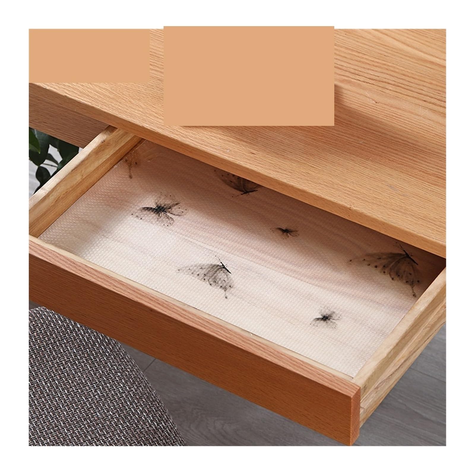 UZAMIRLEX Kitchen Drawer Liner, EVA Shelf Liner Drawer Mat White 45x150-500cm(G,45x150cm)