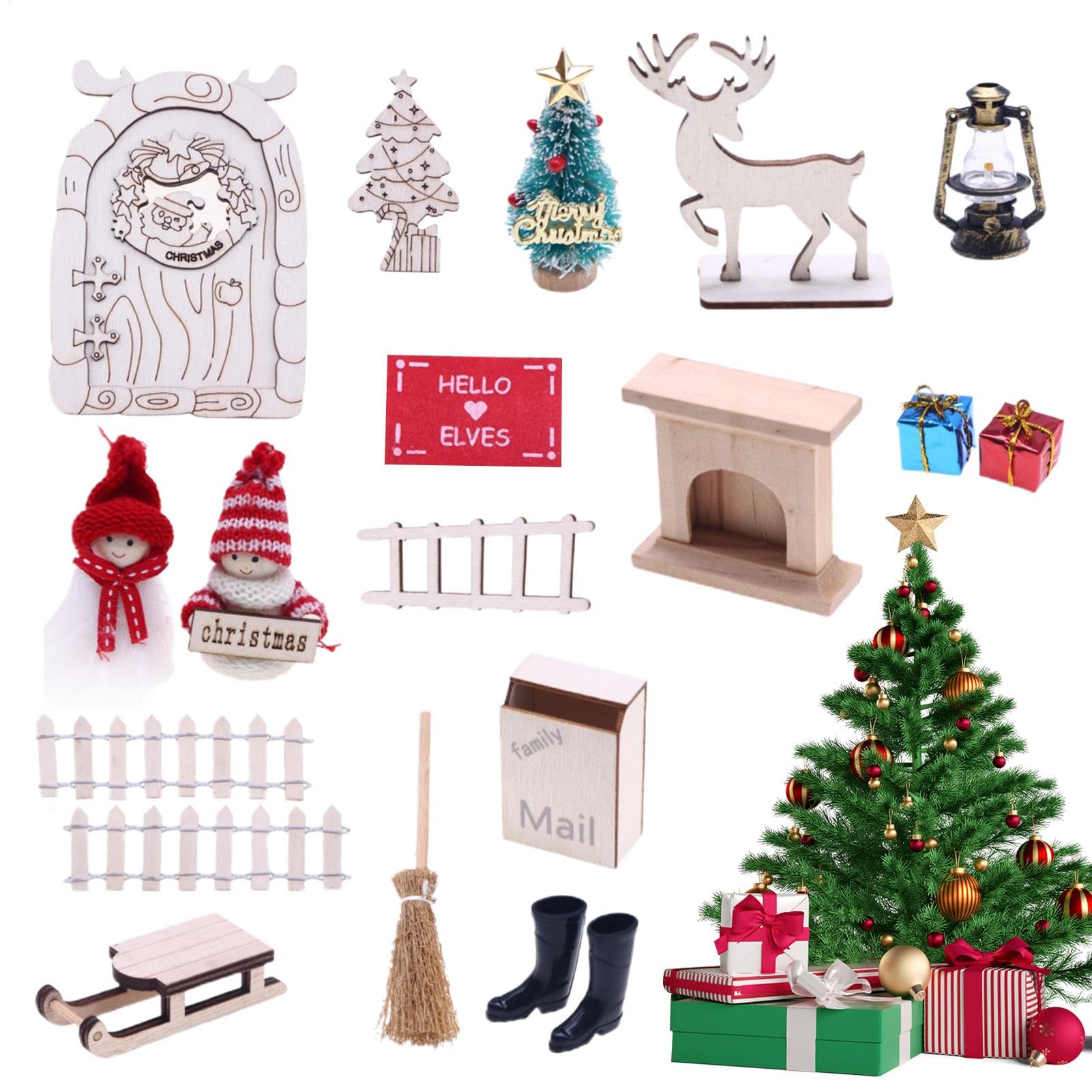Portes féeriques miniatures de Noël accessoires jardin féérique