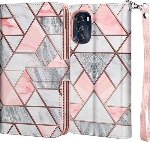 Miniatura 7 de NJJEX Funda tipo cartera para Motorola Moto G 5G 2022, para Moto G 5G 2022, 9 ranuras para tarjetas Funda de piel sintética para tarjetas de crédito