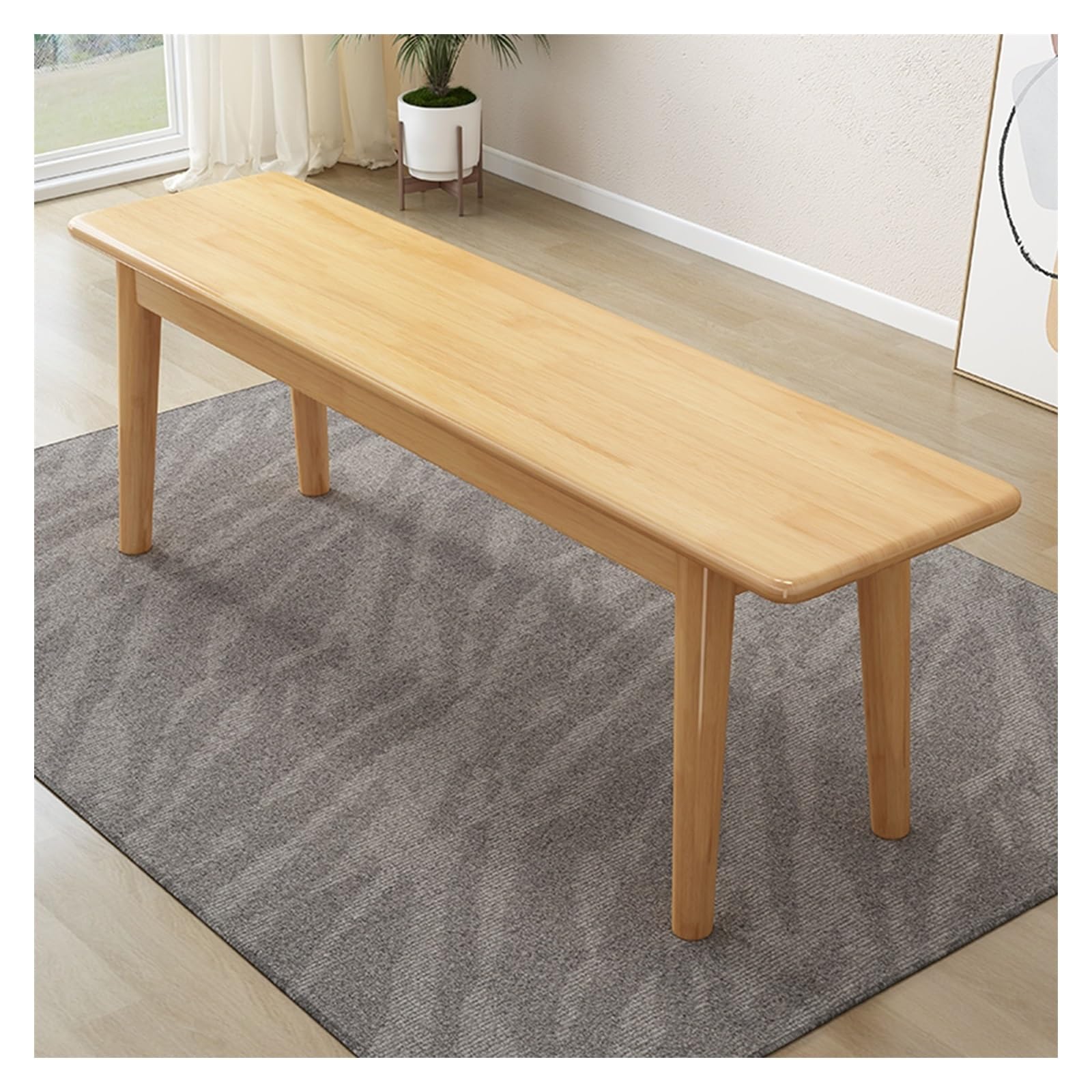 Banco de madera moderno interior con cantos romos para comedor