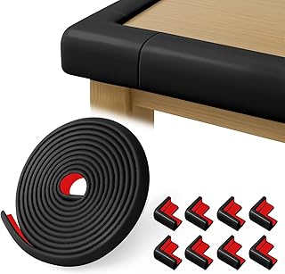 【即使える!】テコペコ 両面テープ付き コーナーガード クッション 赤ちゃん 6M(ブラック)