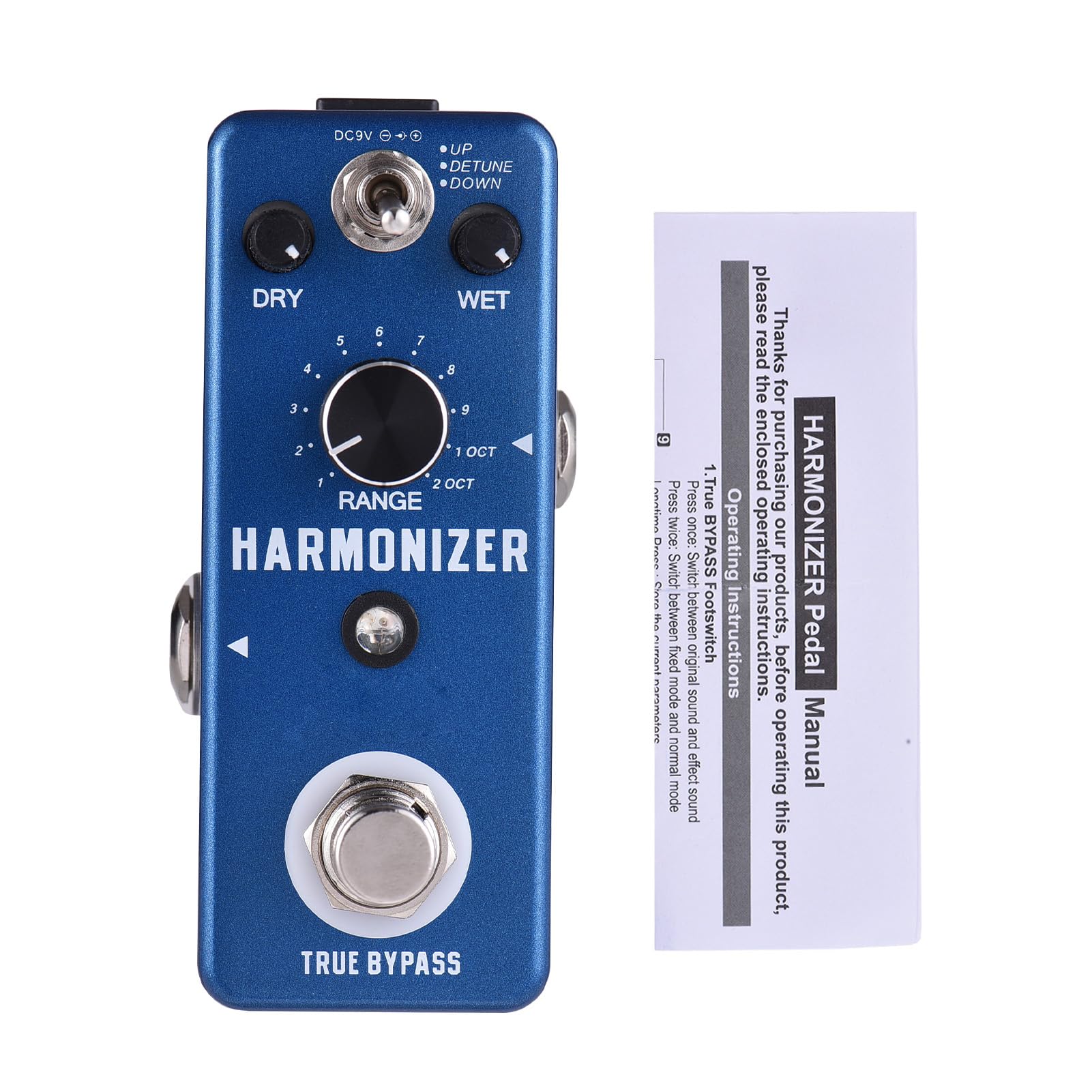 Pedale Effetti per Chitarra Harmonizer Pedale Compatto per Armonia/pitch Shift/detune Chitarra Elettrica Chitarristi Materiale in Lega di Zinco Blu Scuro 3 modalità Principianti e