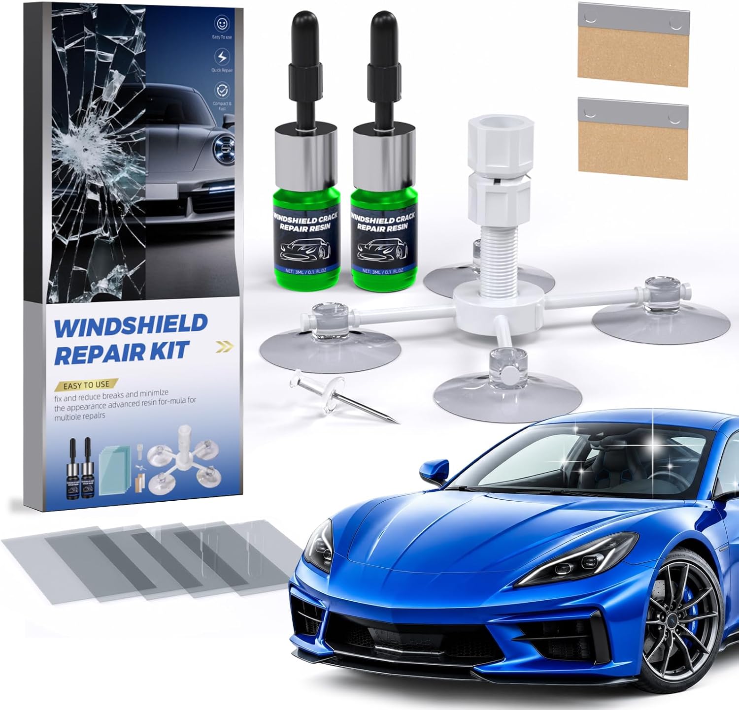 Windshield Chip Repair Kit,Simple Windshield Repair Kit