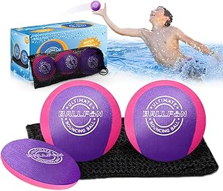 BallFUN Water Skipping Balls for Beach Toys, Pool Balls for Swimming Pool, Splash Water Bouncing Balls for Pool Games with Friends and Family, Wave Jumper Balls for Summer Beach Pool River Lake