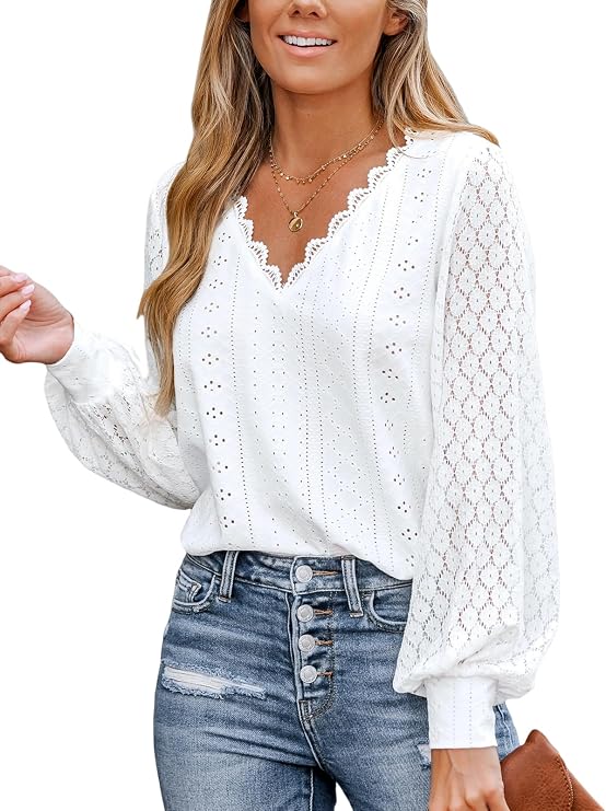CUPSHE Chemisier dentelle femme