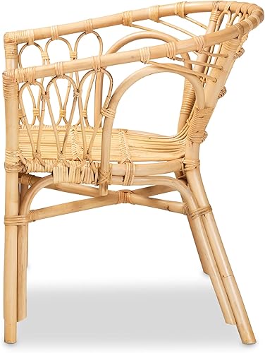 Miniatura 5 de bali & pari Kaka Nature - Silla de comedor de ratán, sillón de mimbre bohemio con respaldo curvo, natural