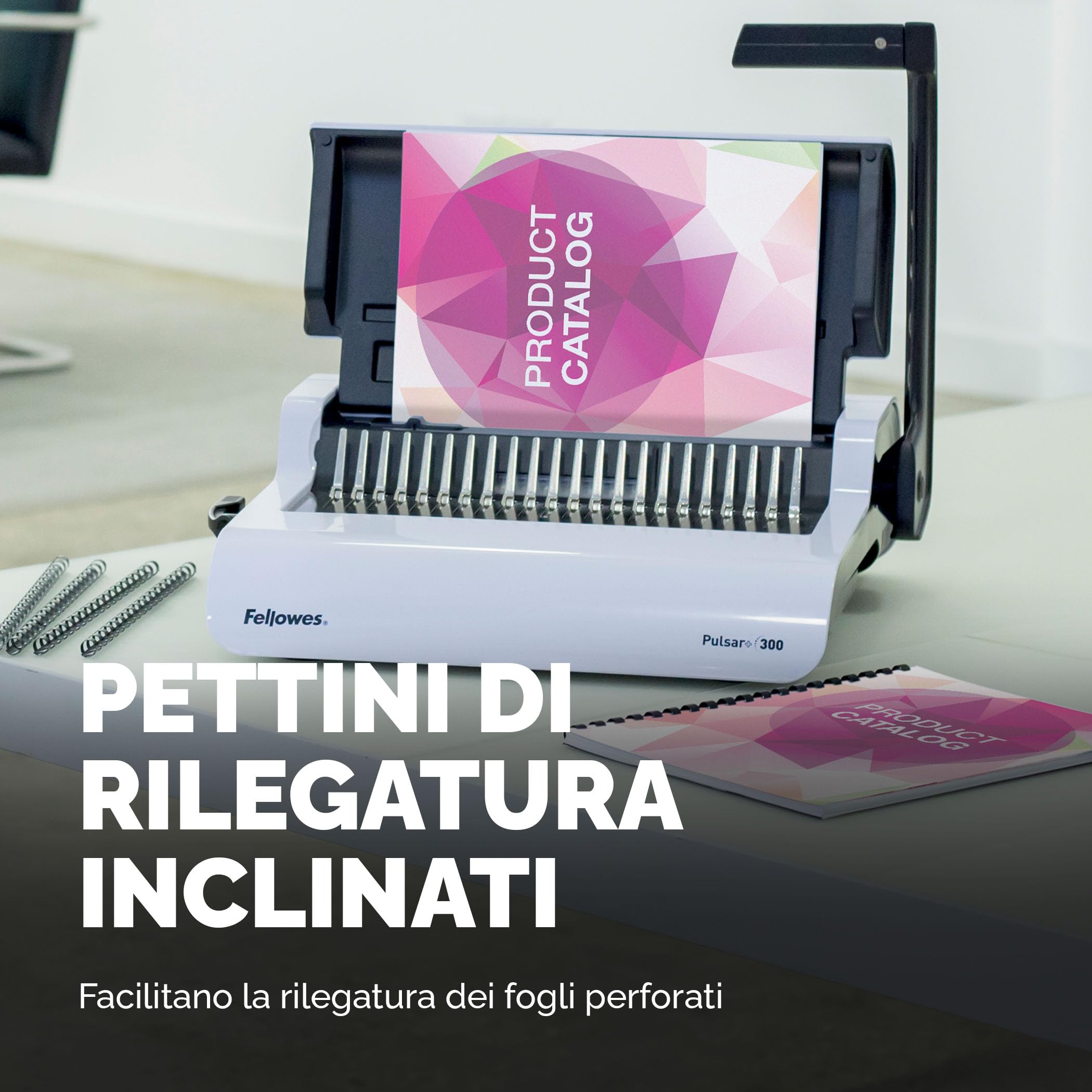 Fellowes Pulsar+ Rilegatrice manuale – Perfora 20 fogli A4 – Rilega 300 fogli – Include 10 copertine trasparenti – Ideale per casa e piccolo ufficio