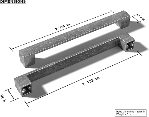 Miniatura 3 de 1 paquete de manijas de metal sólido para gabinetes de cocina de 7.5 pulgadas  Paquete de 1 unidad de manijas de metal sólido para cajones de